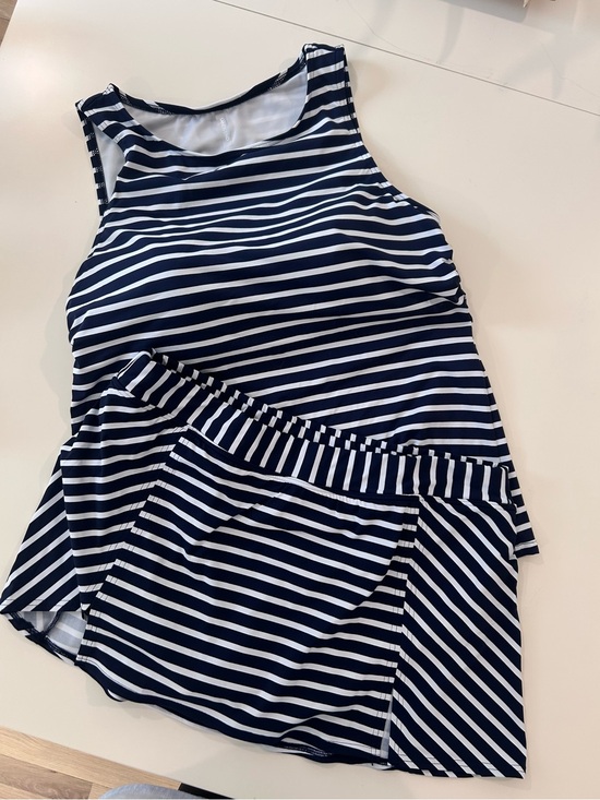 Lands' End Other - Lands End Navy Stripe Skirted Swimsuit Sz 14